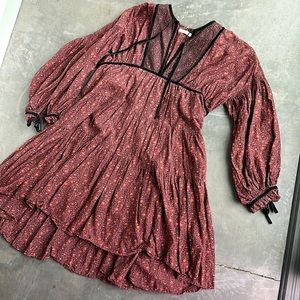 DOEN AZALEA DRESS -- AUBERGINE PRAIRIE PAISLEY